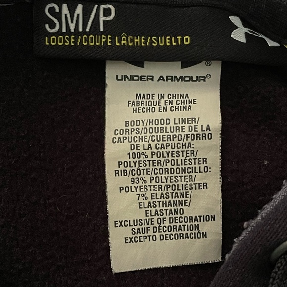 Under Armour Loose Black Women's / Junior Fleece Printed -Logo Hoodie Sz S/P - Picture 9 of 10